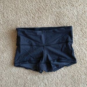 Black Textured Lululemon Tight Shorts
